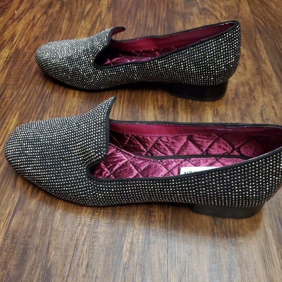 Steve Madden Black Rhinestone Loafers Women Size 9 - Picture 3 of 6